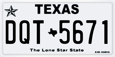 TX license plate DQT5671