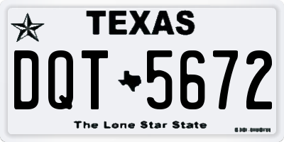 TX license plate DQT5672