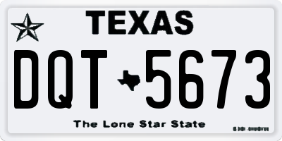 TX license plate DQT5673
