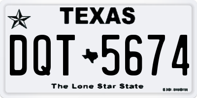 TX license plate DQT5674