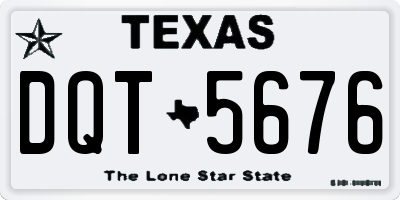 TX license plate DQT5676