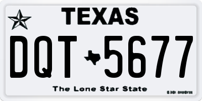 TX license plate DQT5677