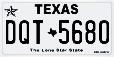 TX license plate DQT5680