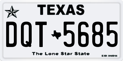 TX license plate DQT5685
