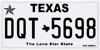 TX license plate DQT5698