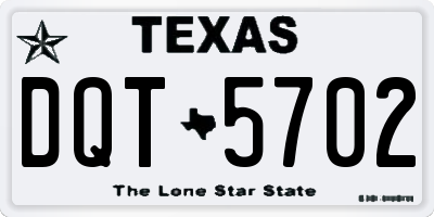 TX license plate DQT5702