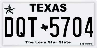 TX license plate DQT5704