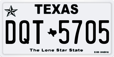 TX license plate DQT5705