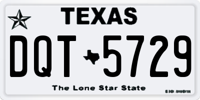 TX license plate DQT5729