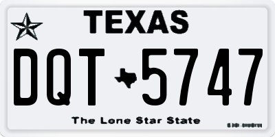 TX license plate DQT5747