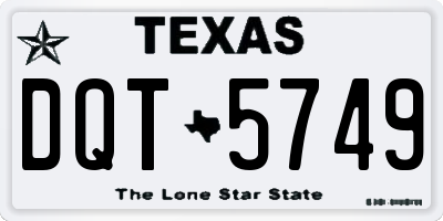 TX license plate DQT5749