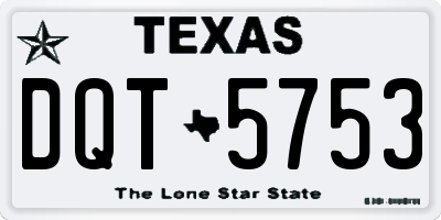 TX license plate DQT5753