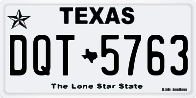 TX license plate DQT5763
