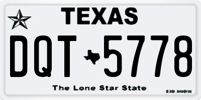 TX license plate DQT5778
