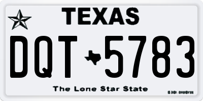 TX license plate DQT5783