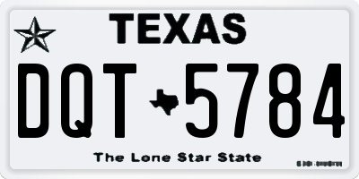 TX license plate DQT5784
