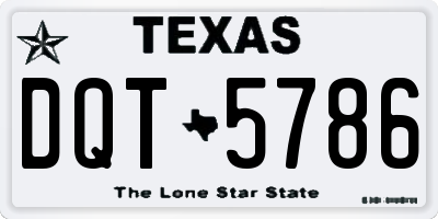 TX license plate DQT5786