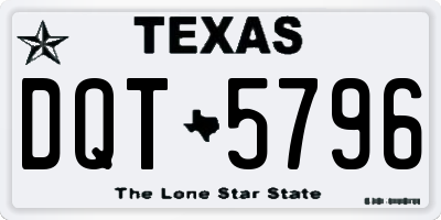 TX license plate DQT5796