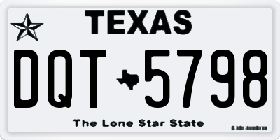 TX license plate DQT5798