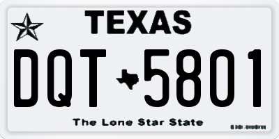 TX license plate DQT5801