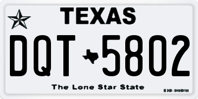 TX license plate DQT5802