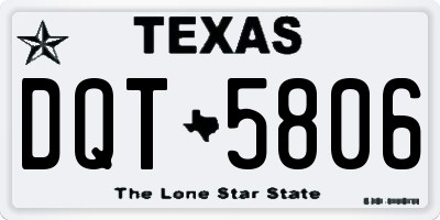 TX license plate DQT5806