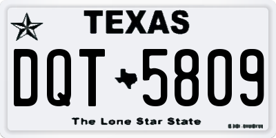 TX license plate DQT5809