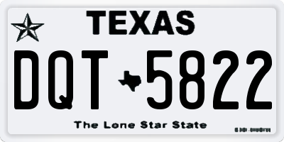 TX license plate DQT5822