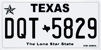 TX license plate DQT5829