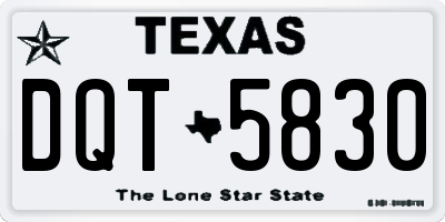 TX license plate DQT5830