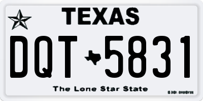 TX license plate DQT5831