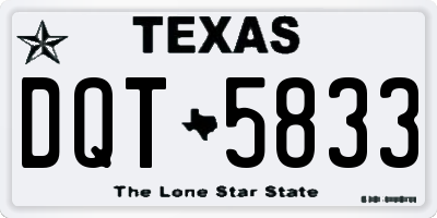 TX license plate DQT5833