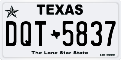 TX license plate DQT5837