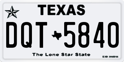TX license plate DQT5840