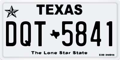 TX license plate DQT5841
