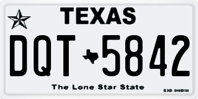 TX license plate DQT5842