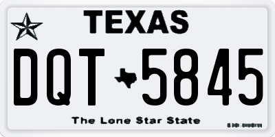 TX license plate DQT5845