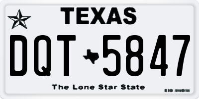TX license plate DQT5847