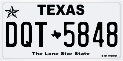 TX license plate DQT5848