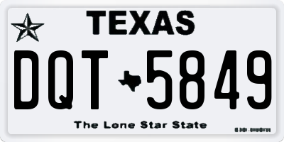 TX license plate DQT5849