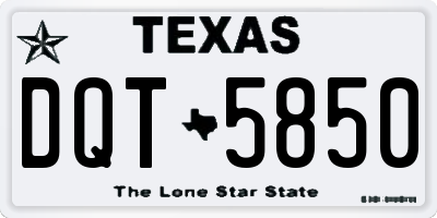 TX license plate DQT5850