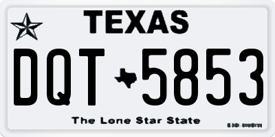 TX license plate DQT5853