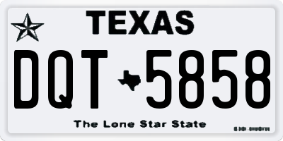 TX license plate DQT5858