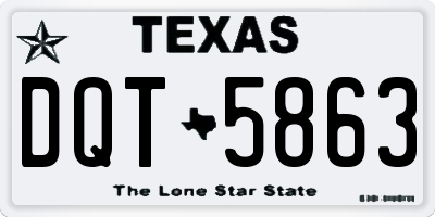 TX license plate DQT5863