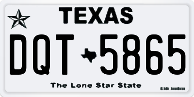 TX license plate DQT5865
