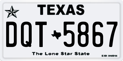 TX license plate DQT5867