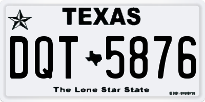TX license plate DQT5876