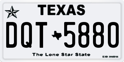 TX license plate DQT5880