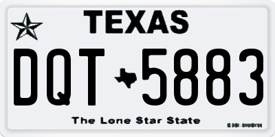 TX license plate DQT5883