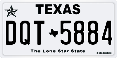 TX license plate DQT5884